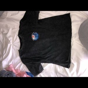 john galt, grey cropped shirt